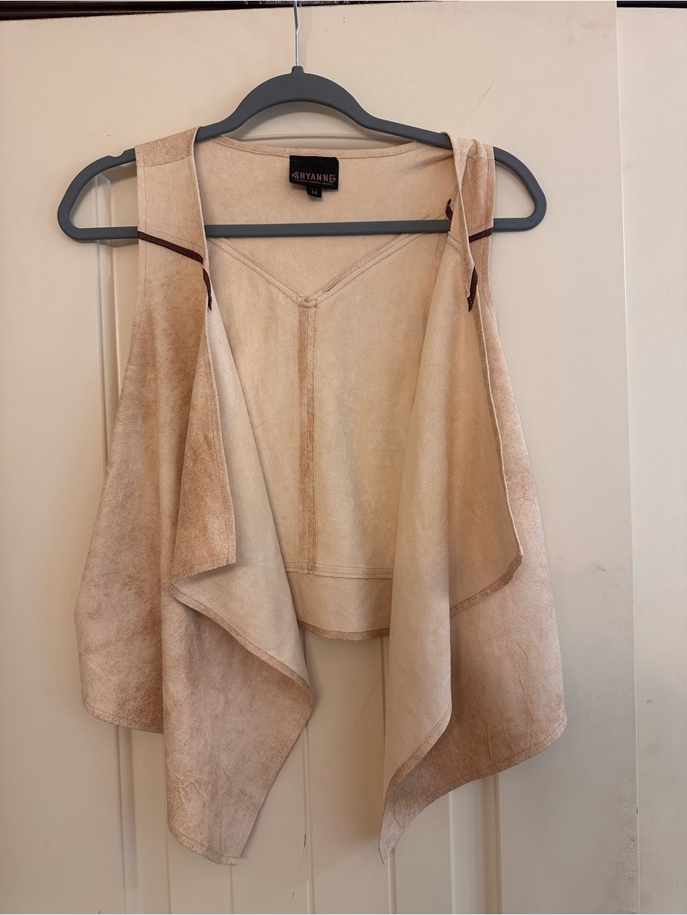 Shyanne Suede-Feel Open Front Vest in Beige